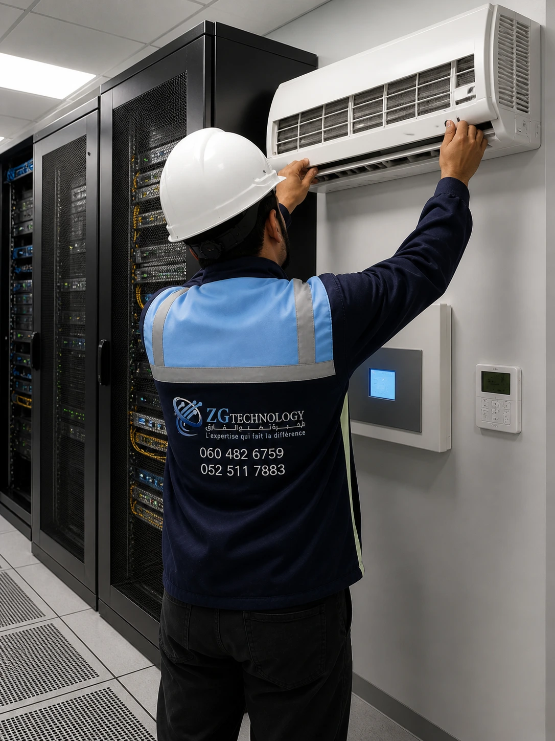 Salle serveur avec climatisation dédiée pour infrastructure IT au Maroc