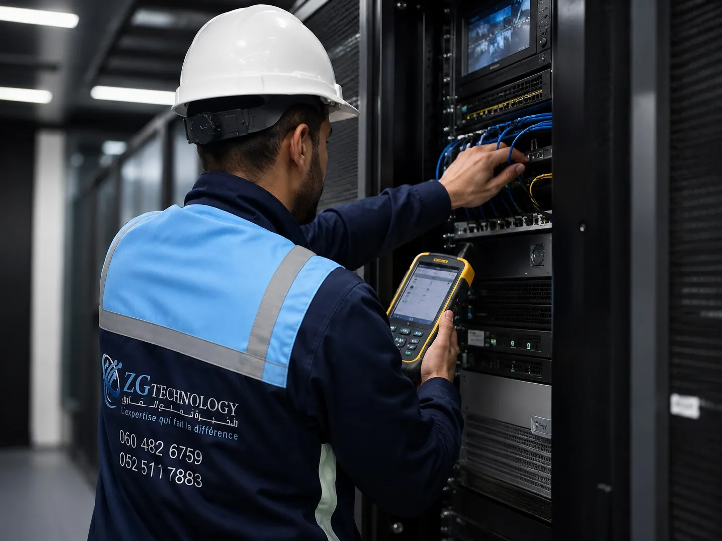 Installation de fibre optique et infrastructure réseau pour entreprise au Maroc par ZGTechnology